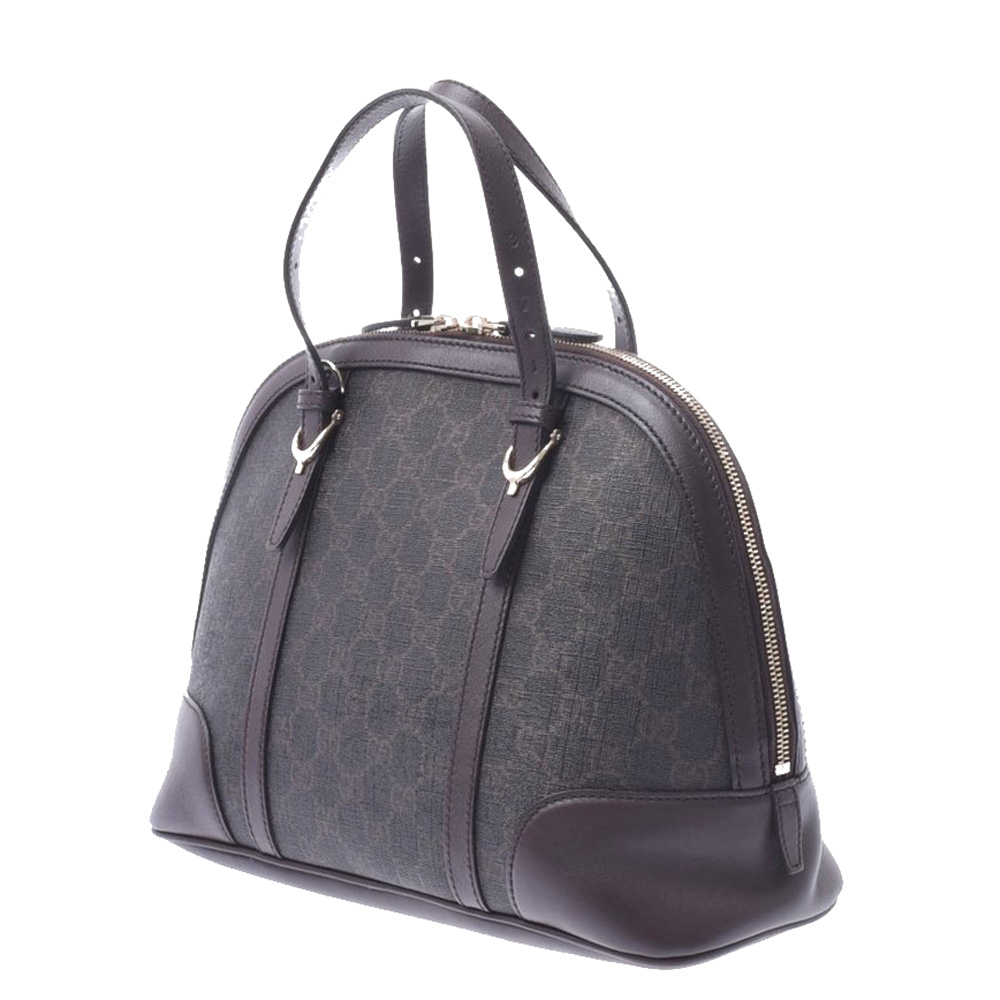 

Gucci Dark Brown GG Canvas And Leather Dome Satchel