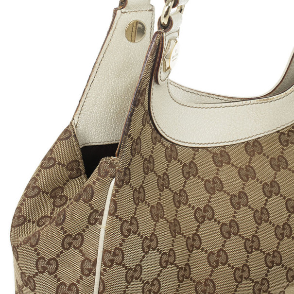 Gucci Ivory Leather Charmy Small Hobo Bag - Yoogi's Closet