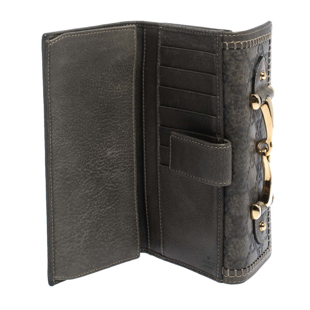 

Gucci Grey Guccissima Leather Continental Wallet