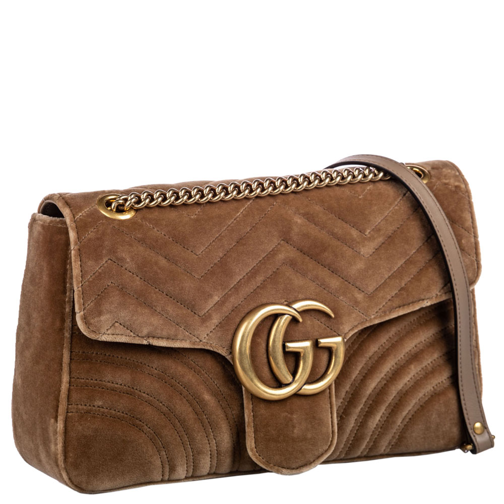 

Gucci Brown Velour Marmont Shoulder Bag