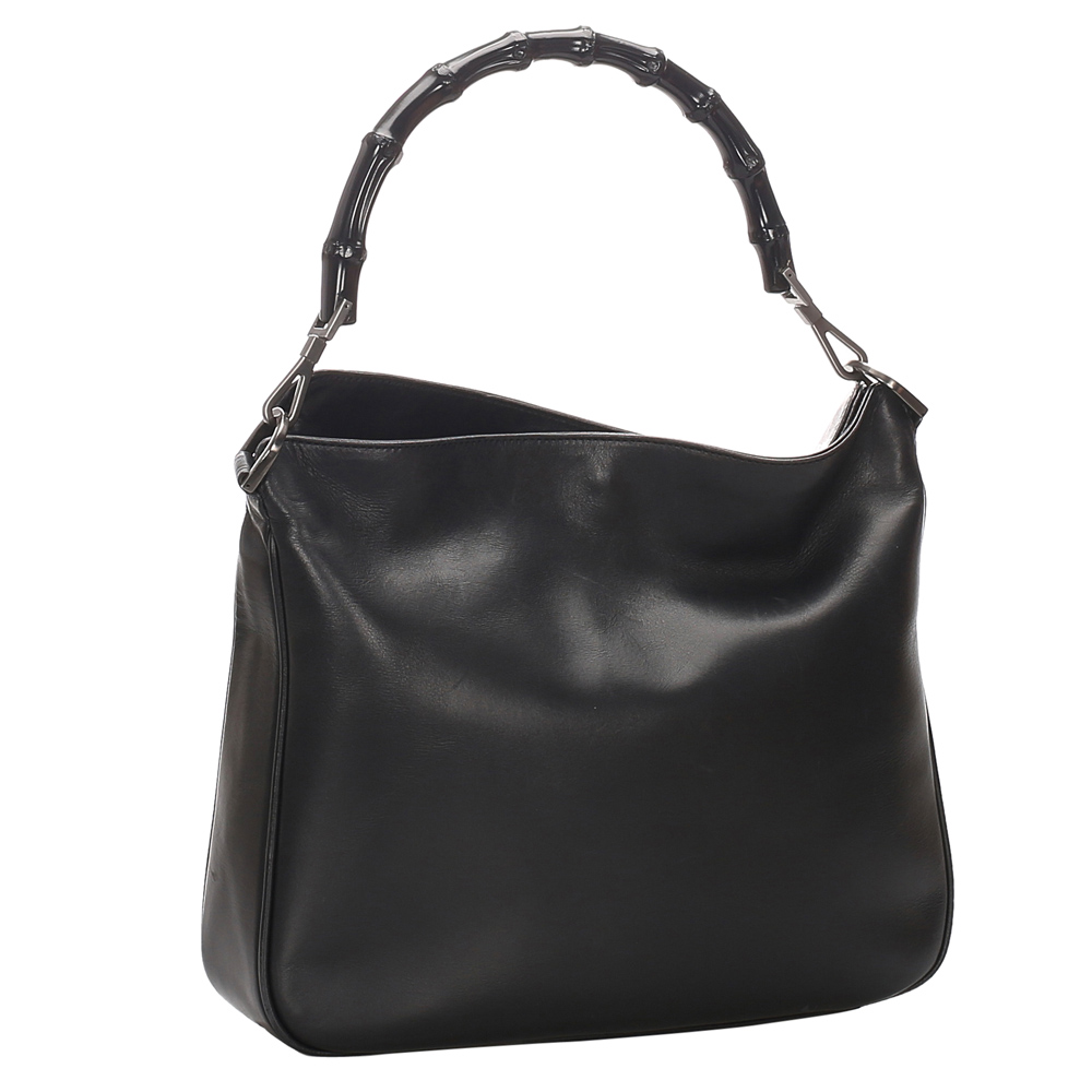 

Gucci Black Bamboo Leather Satchel Bag
