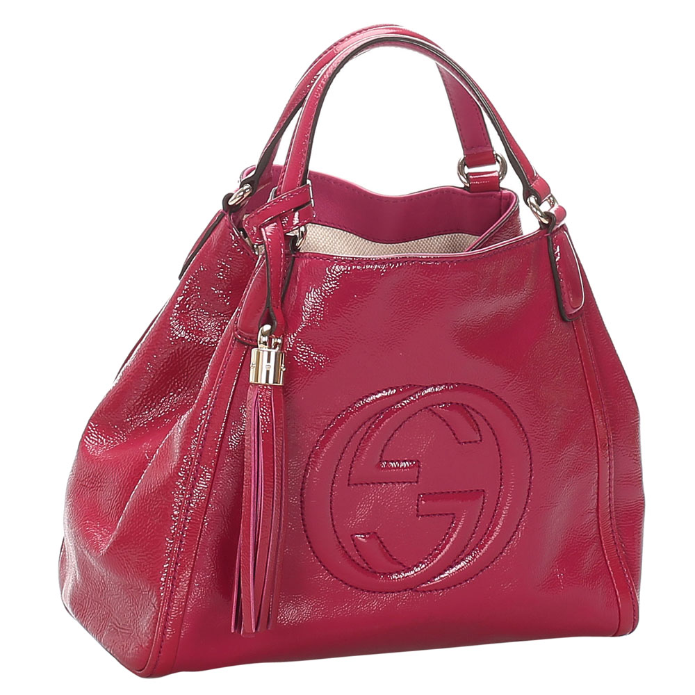 

Gucci Pink/Hot Pink Patent Leather Soho Bag