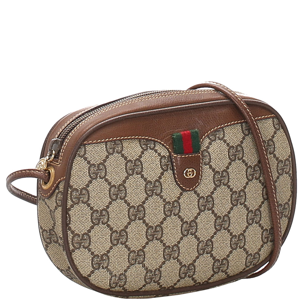 

Gucci Brown/Beige GG Supreme Web Canvas Crossbody Bag