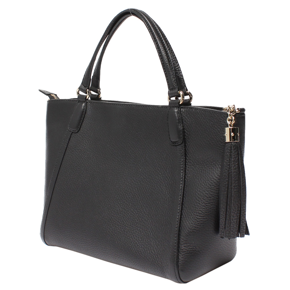 

Gucci Black Pebbled Leather Soho Top Handle Bag