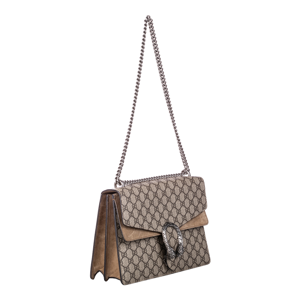 

Gucci Brown GG Supreme Canvas Dionysus Shoulder Bag, Beige