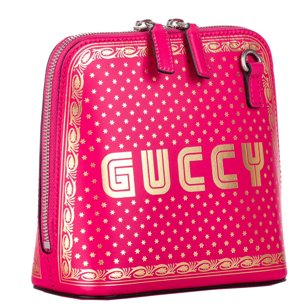 

Gucci Pink Leather Mini Guccy Crossbody Bag