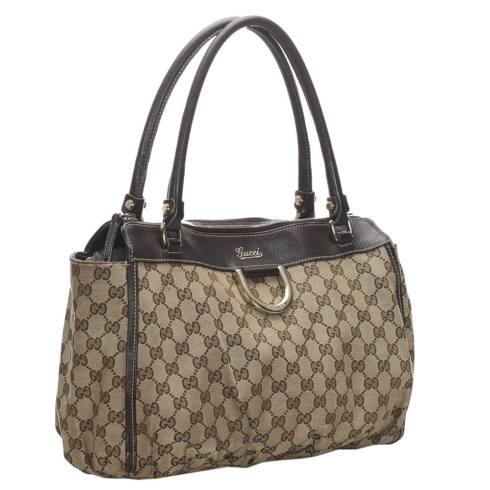 

Gucci Brown/Beige GG Canvas Abbey-D Ring Tote Bag