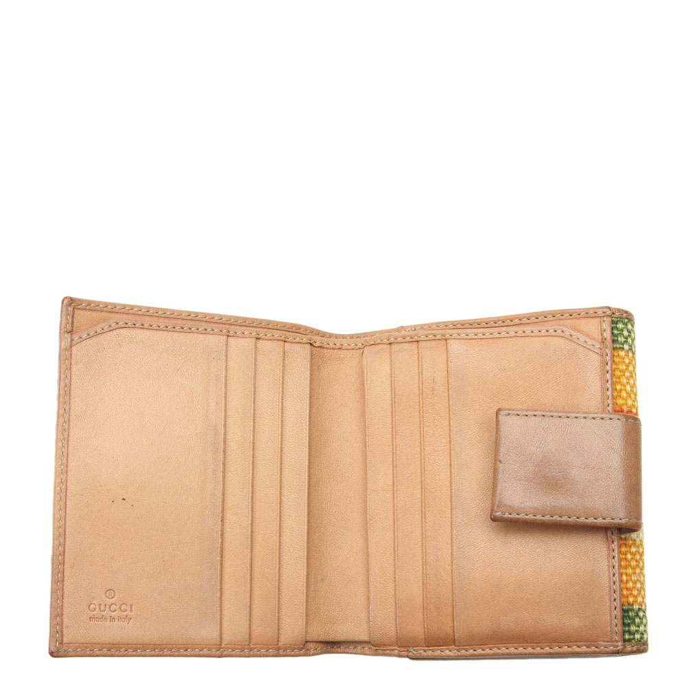

Gucci Multicolor Canvas GG Wallet, Brown