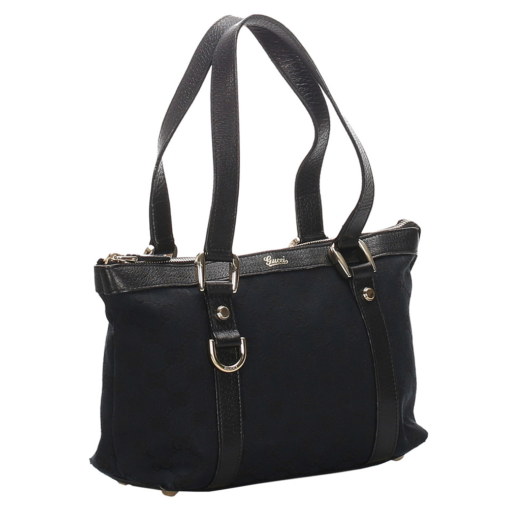 

Gucci Black GG Canvas Tote Bag