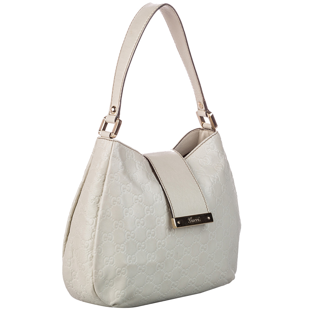 

Gucci White Guccissima Leather Shoulder Bag