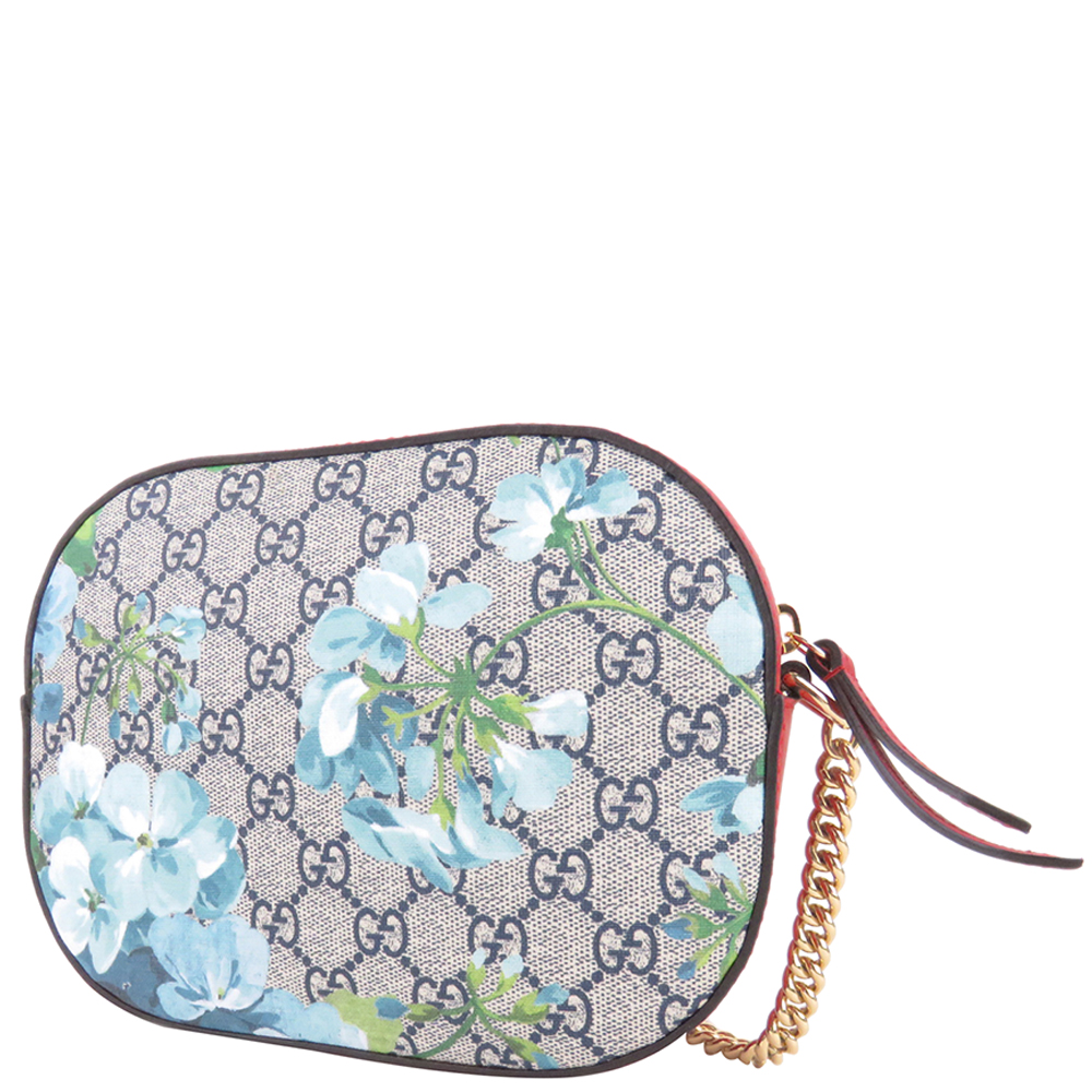 

Gucci Grey/Red GG Supreme Canvas Blooms Crossbody Bag
