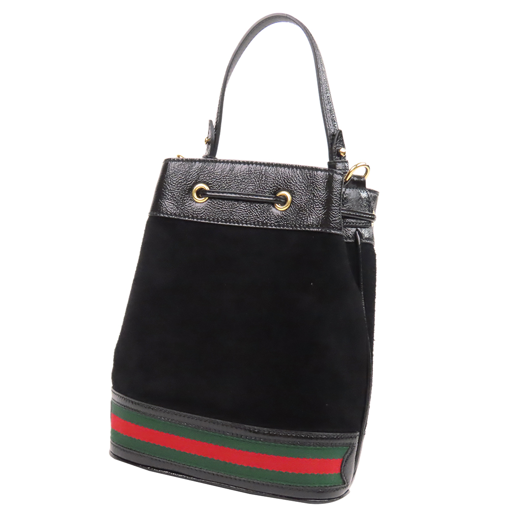 

Gucci Black Suede Leather Small Ophidia Suede Bucket Bag