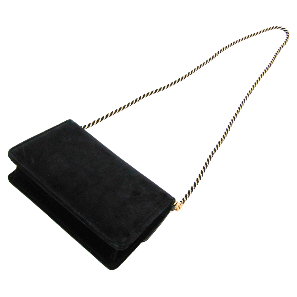 

Gucci Black Mini Velvet Broadway Crossbody Flap Bag