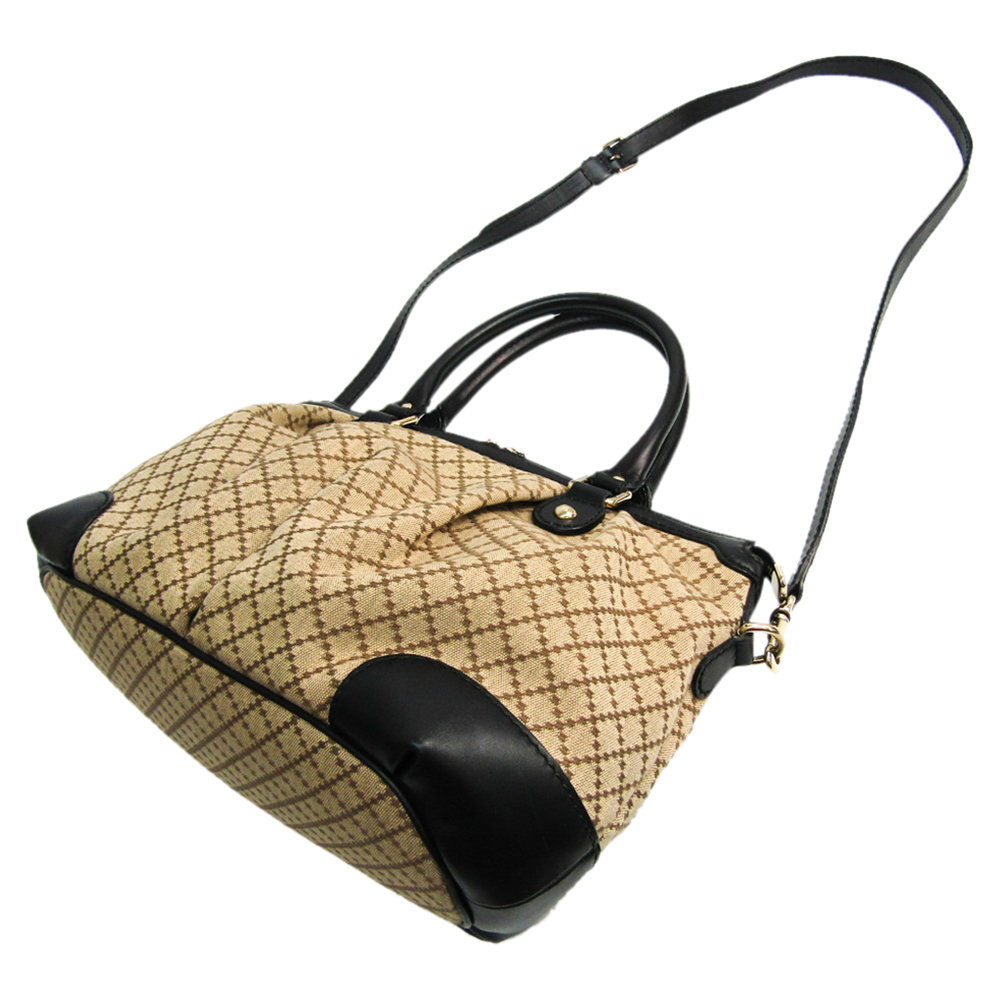 

Gucci Beige/Black Diamante Canvas Sukey Shoulder Bag