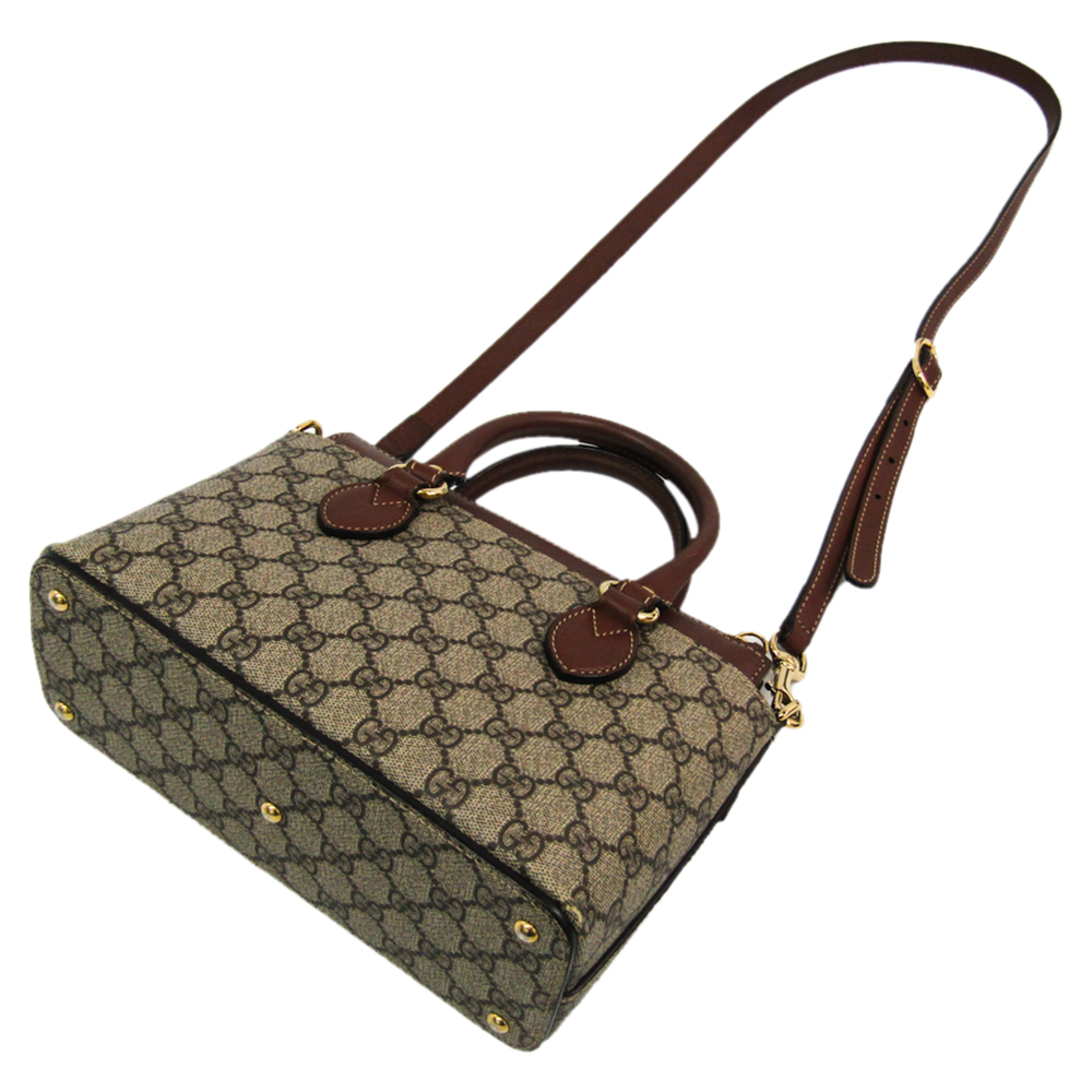 

Gucci Beige/Brown GG Supreme Canvas Leather Shoulder Bag