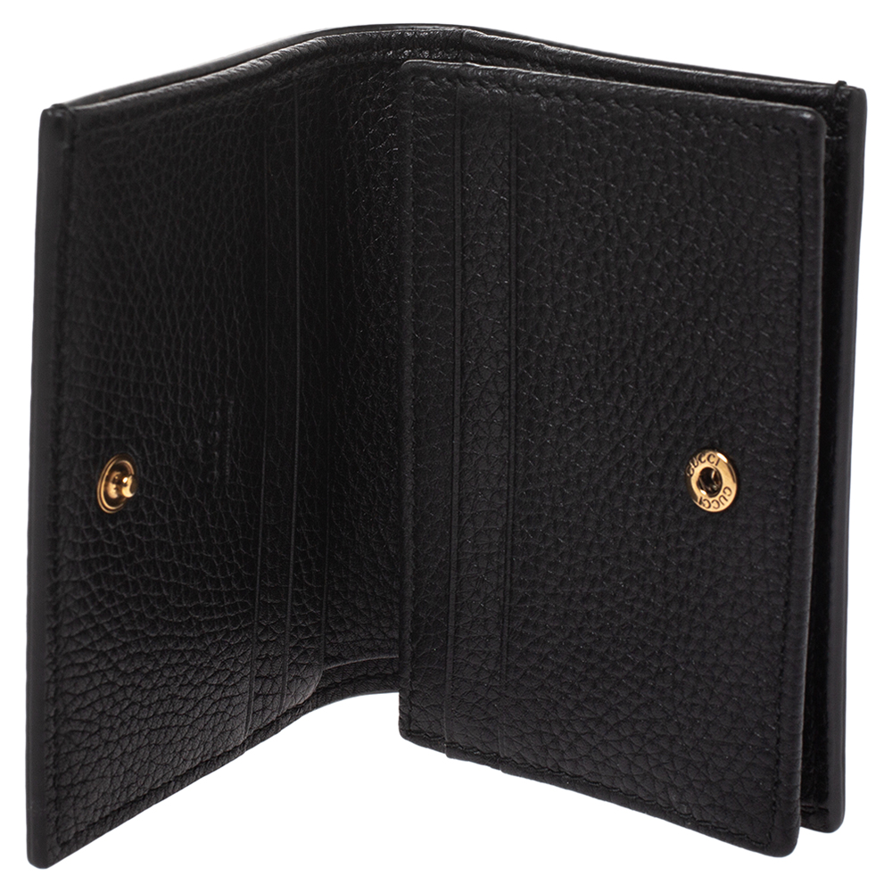 

Gucci Black Leather Animalier Card Case