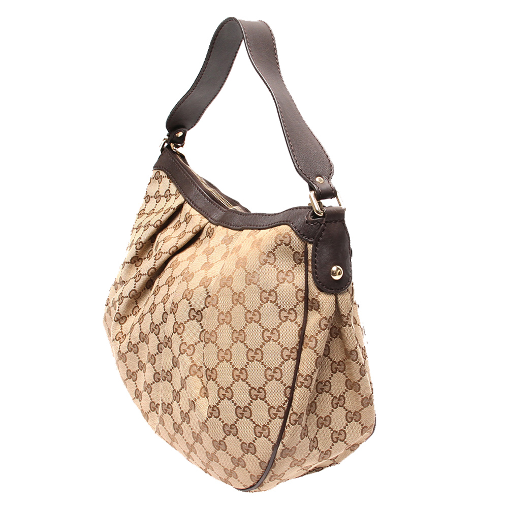 

Gucci Beige GG Canvas Medium Sukey Hobo Bag