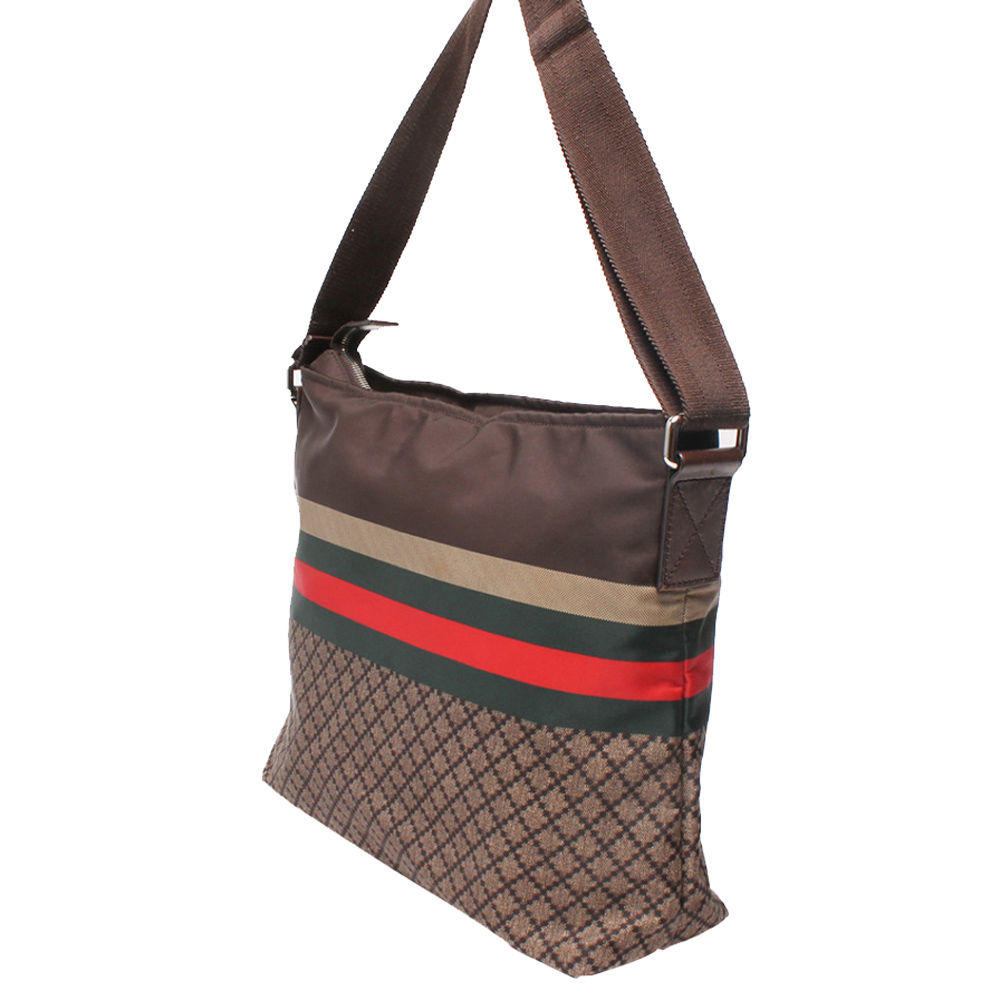 

Gucci Brown Diamante Nylon Shoulder Bag
