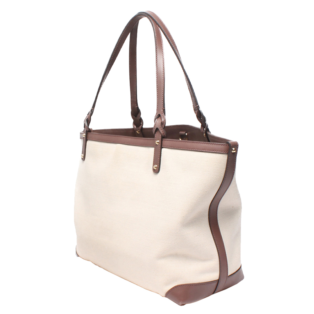 

Gucci Beige Canvas And Leather Tote