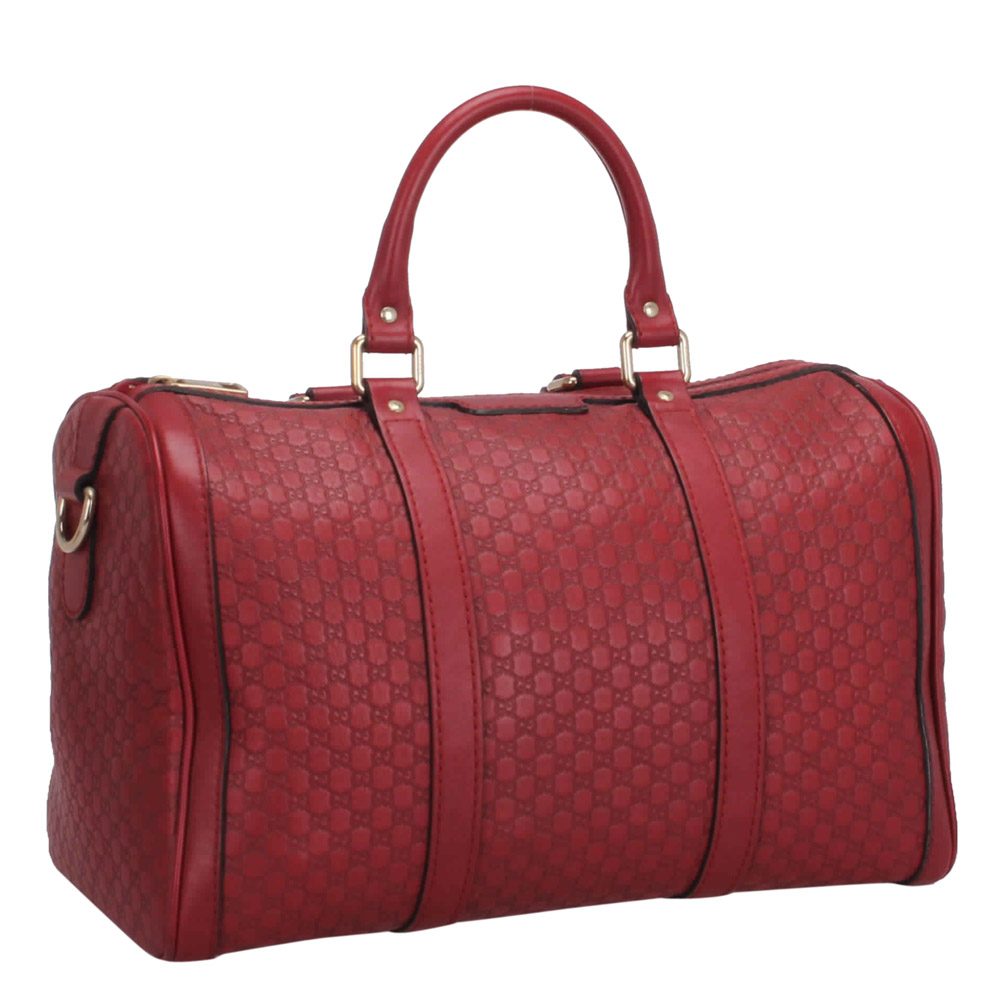 

Gucci Red Microguccissima Leather Boston Bag