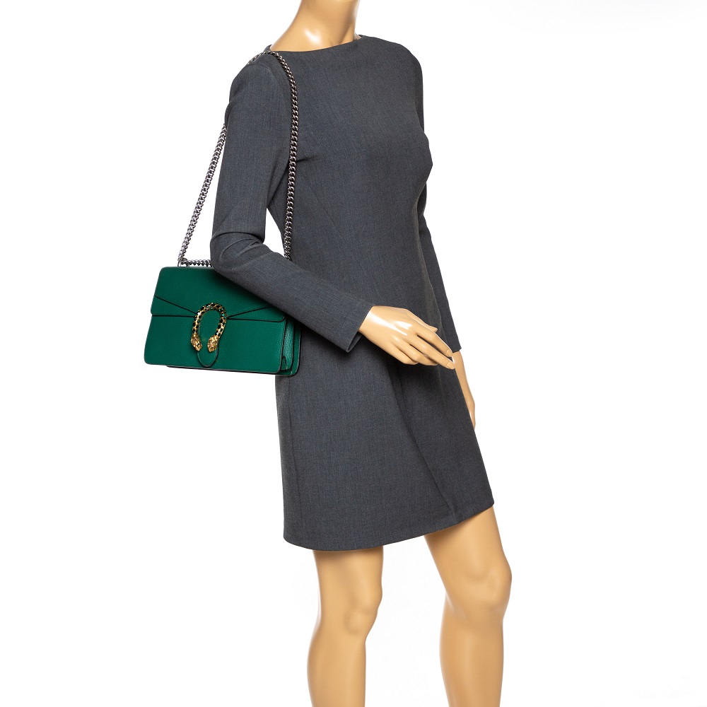 

Gucci Green Leather Small Dionysus Shoulder Bag