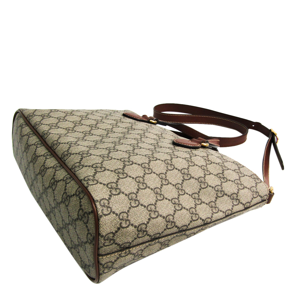 

Gucci Beige/Brown GG Supreme Canvas Leather Tote Bag