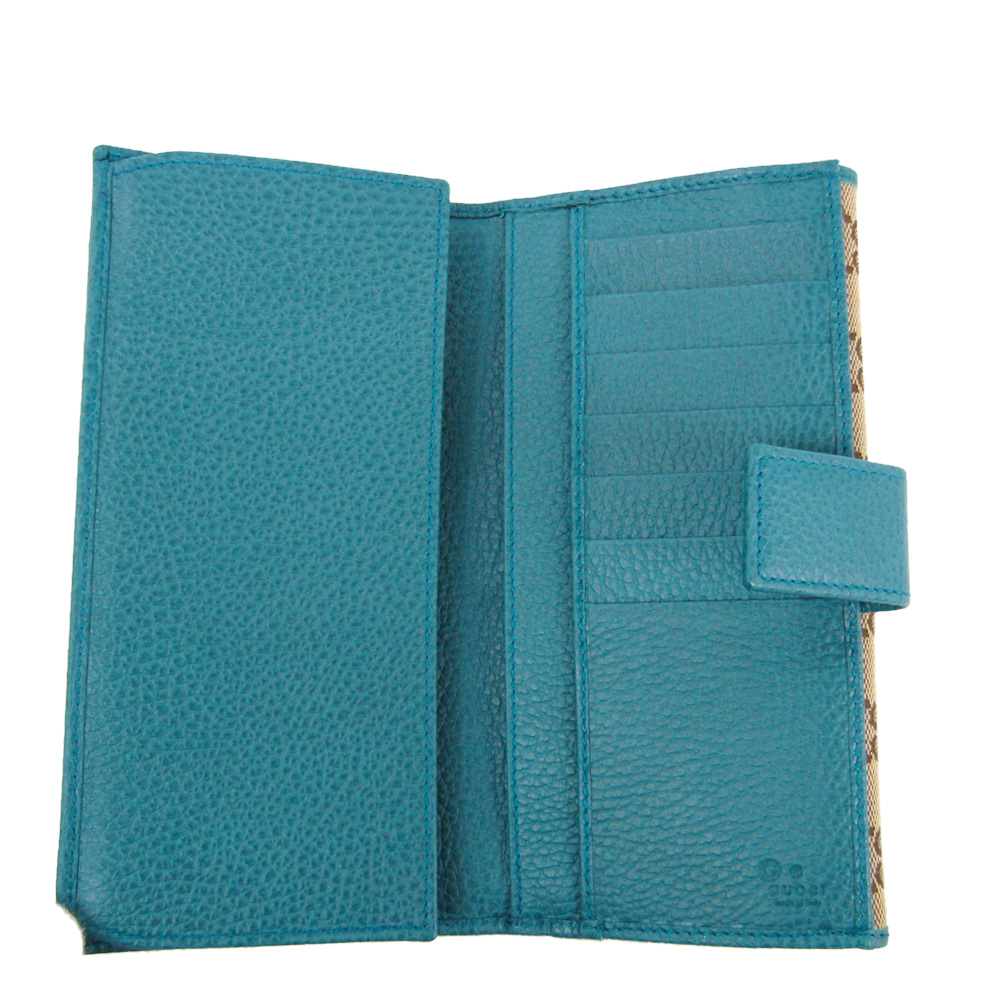 

Gucci Beige/Blue GG Canvas Leather Wallet