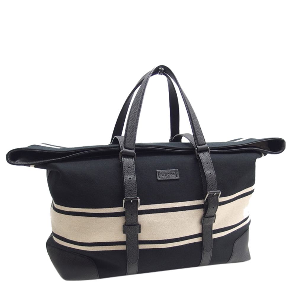 

Gucci Beige/Black Canvas Leather Top Handle Bag