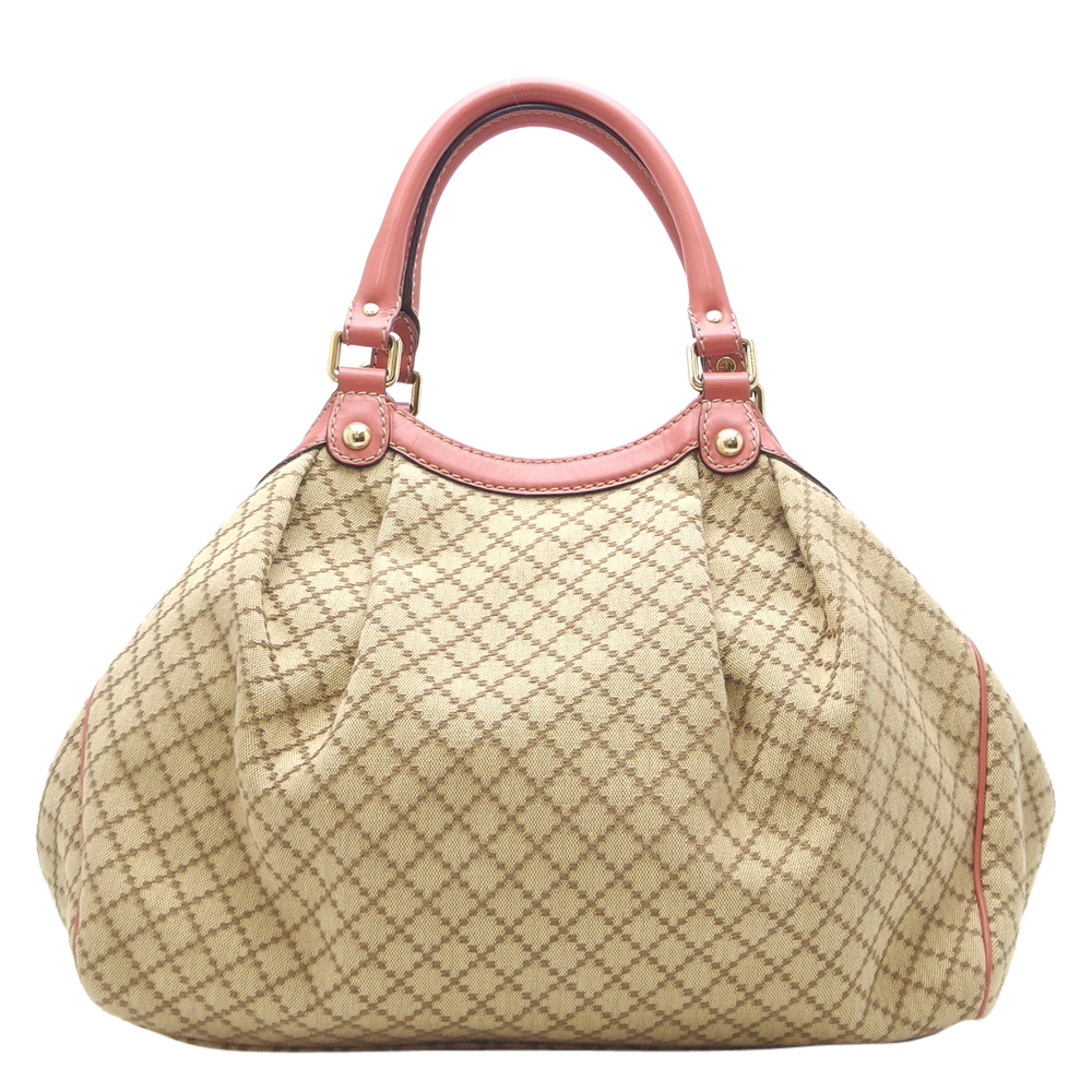 

Gucci Beige/Pink GG Canvas Leather Sukey Bag