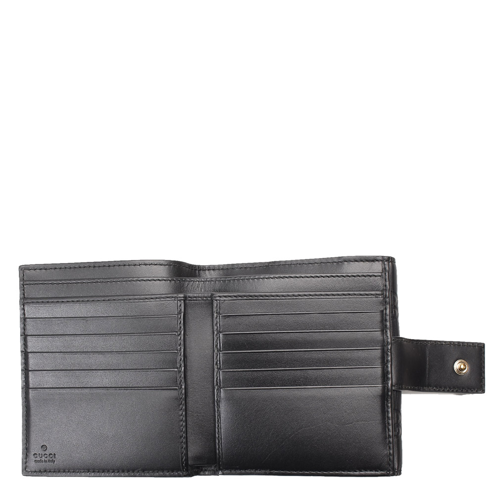 

Gucci Black Guccissima Leather Bow Signature Wallet