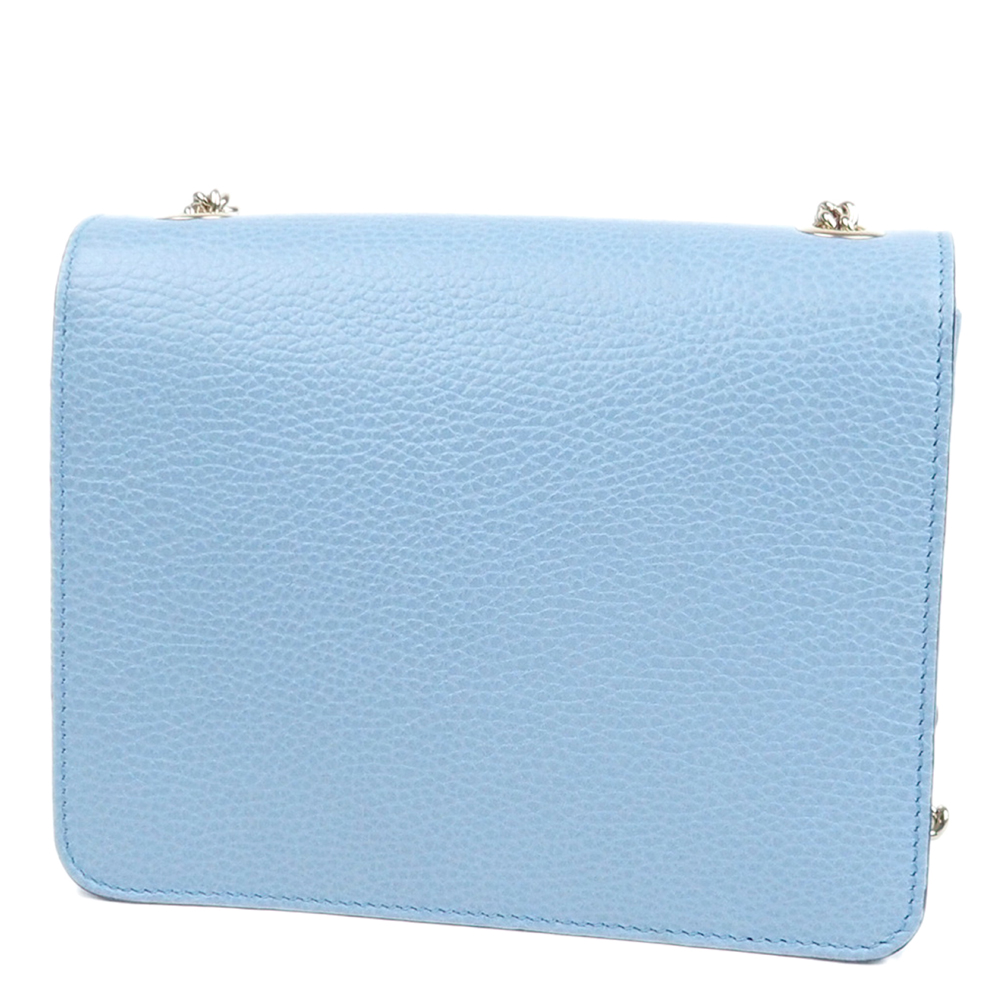 

Gucci Blue Leather Small Interlocking G Chain Crossbody Bag
