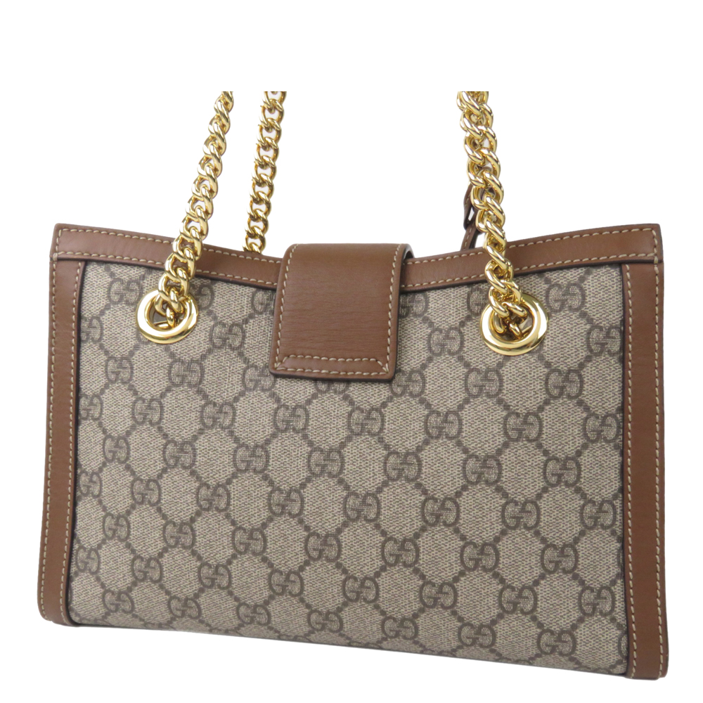 

Gucci Brown GG Supreme Canvas Small Padlock Tote Bag, Beige