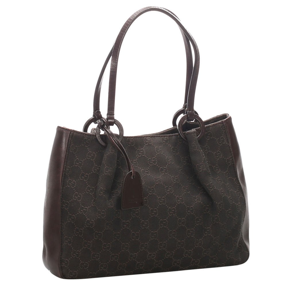 

Gucci Black GG Canvas Tote Bag