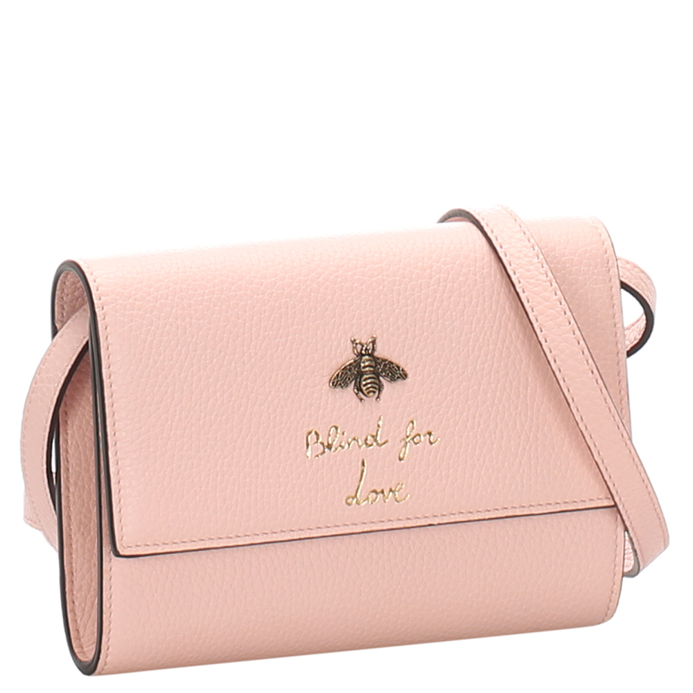 

Gucci Pink Leather Blind For Love Crossbody Bag