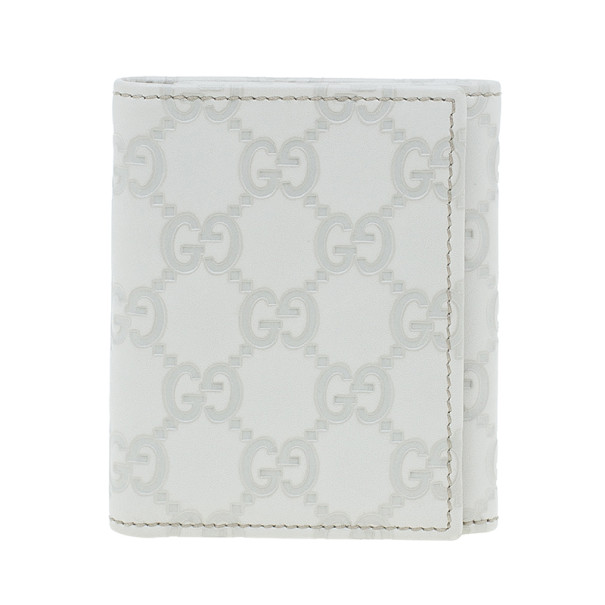Pre Owned محفظة غوتشي كومباكت غوتشيسما جلد أبيض 
