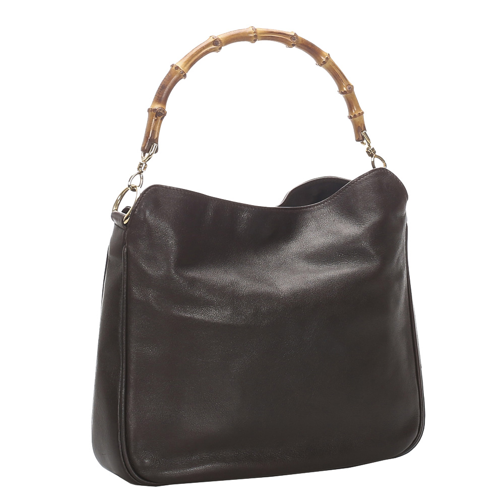 

Gucci Black Leather Bamboo Shoulder Bag