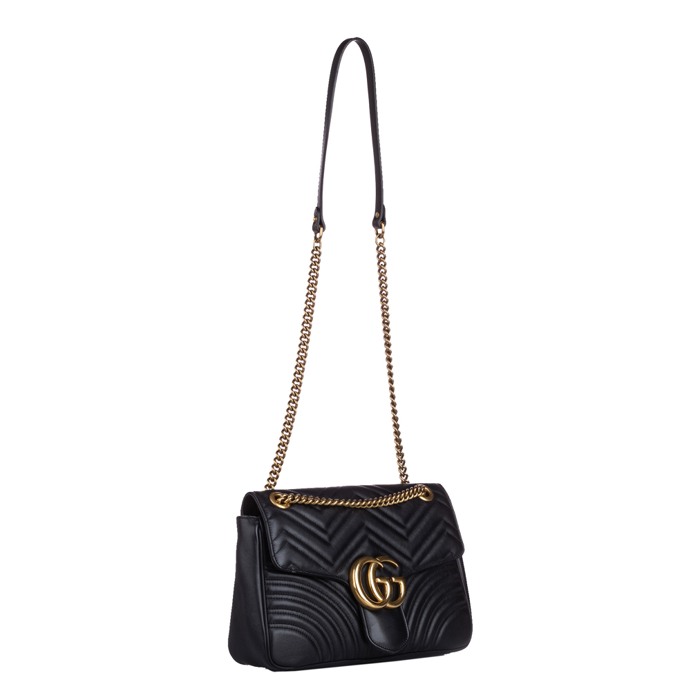 

Gucci Black GG Marmont Leather Medium Shoulder Bag