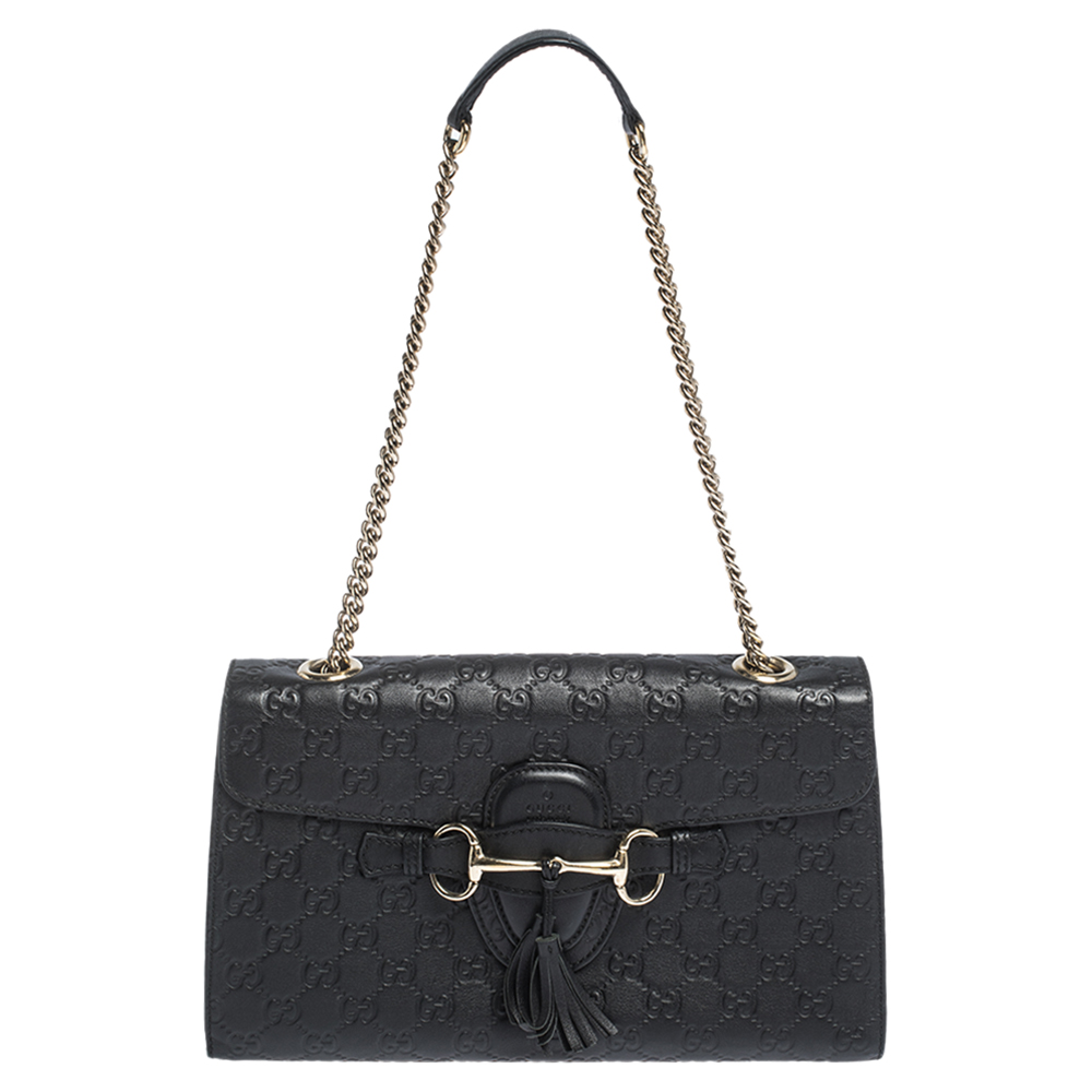 emily guccissima shoulder bag black