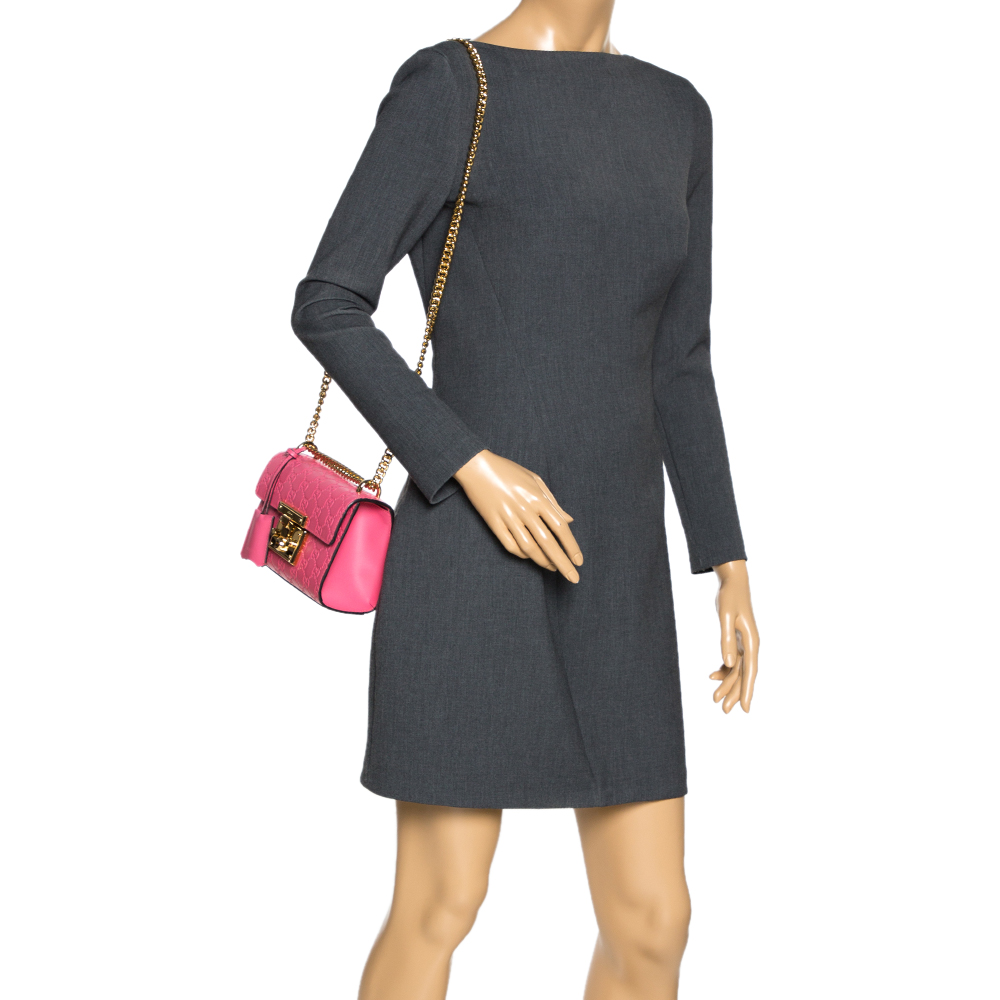 

Gucci Pink Guccissima Leather Small Padlock Shoulder Bag