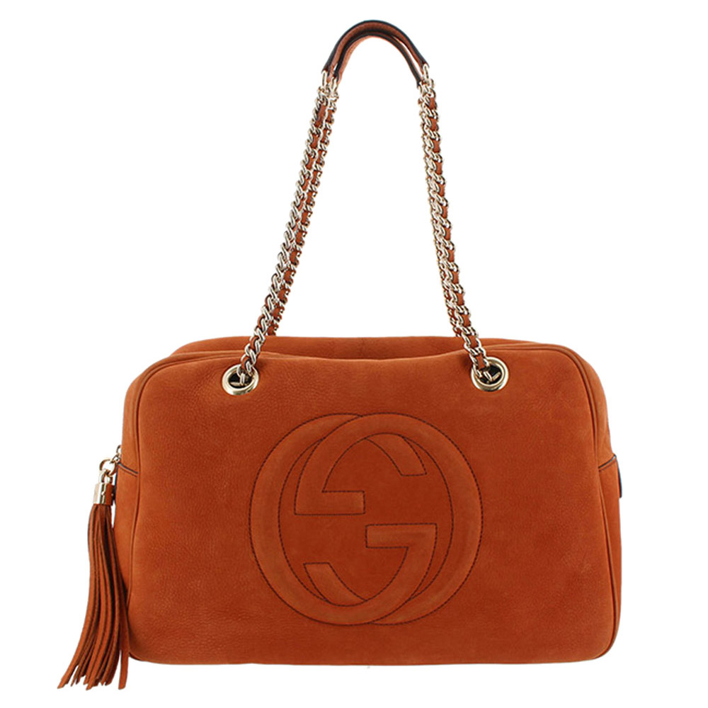 orange chain bag