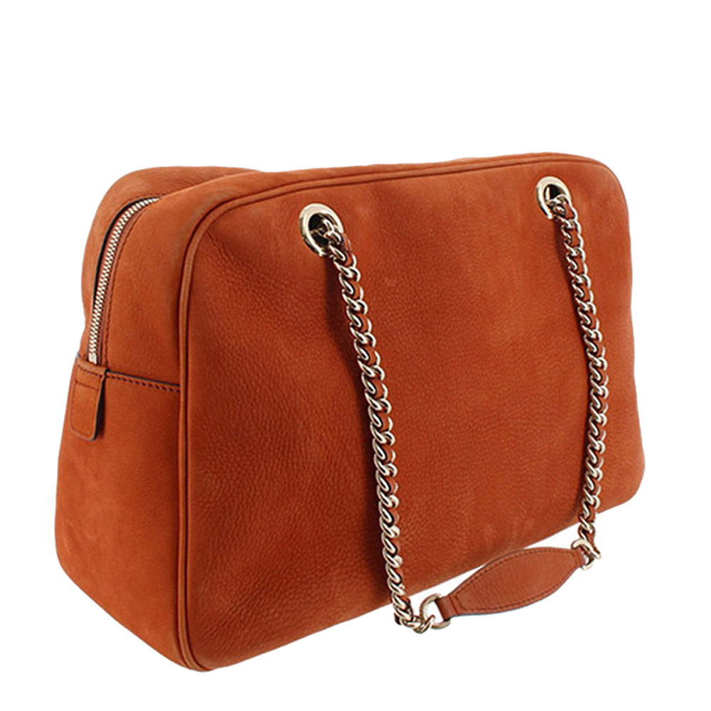 

Gucci Orange Suede Soho Chain Shoulder Bag