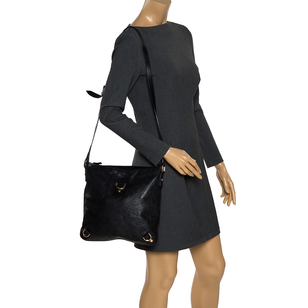 

Gucci Black Guccissima Leather Abbey D-Ring Crossbody Bag