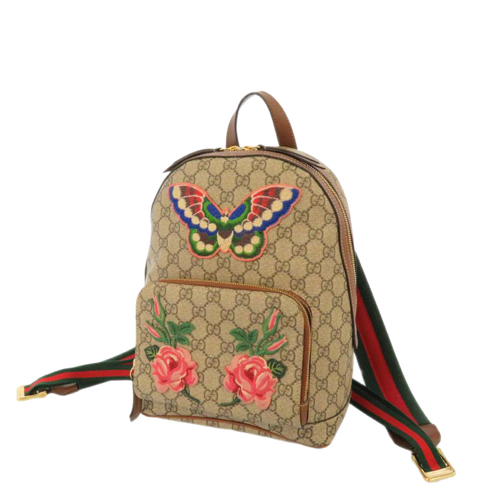 Gucci Brown GG Supreme Coated Canvas Garden Souvenir Backpack Gucci | TLC