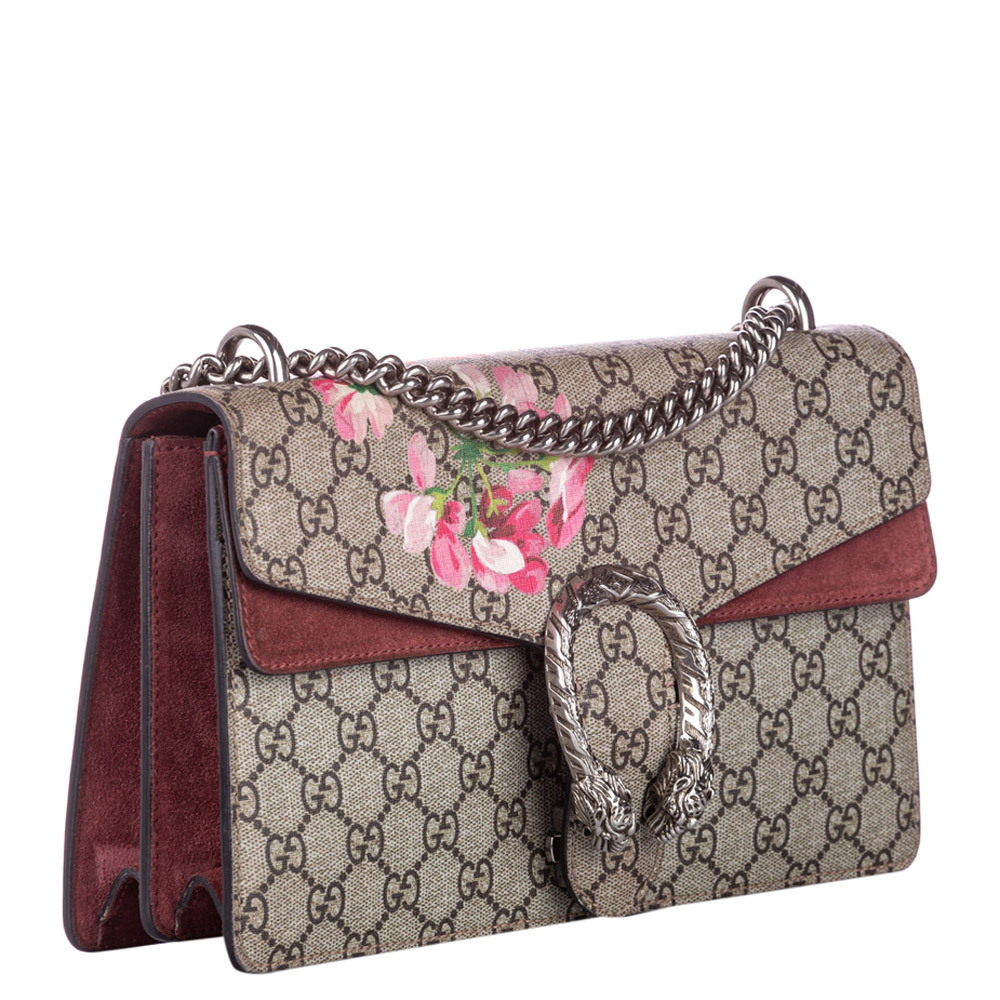 

Gucci Brown GG Supreme Canvas Blooms Dionysus Small Shoulder Bag