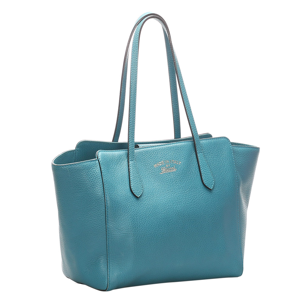 

Gucci Blue Leather Swing Tote Bag