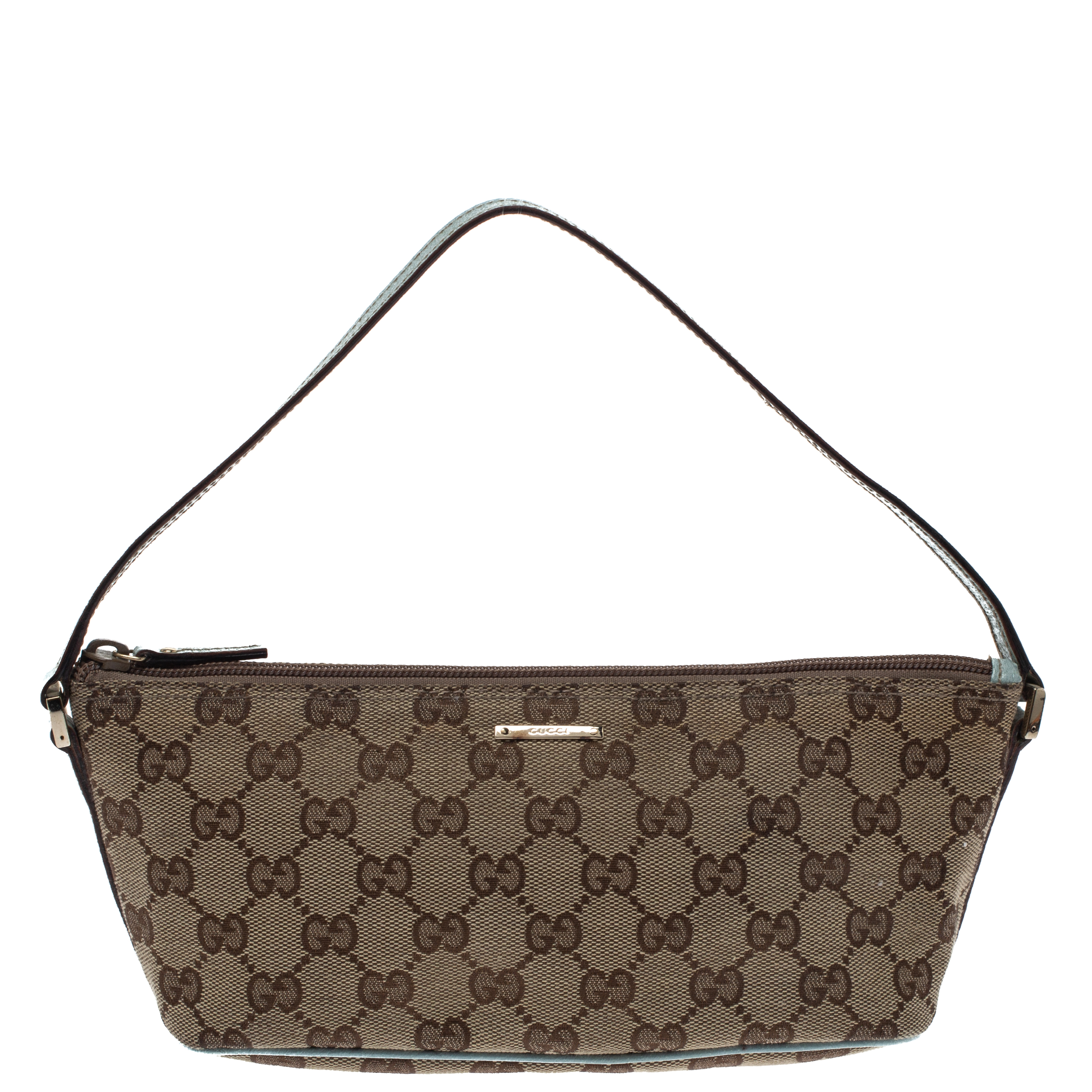 Gucci GG Canvas Boat Pochette - Grey Handle Bags, Handbags