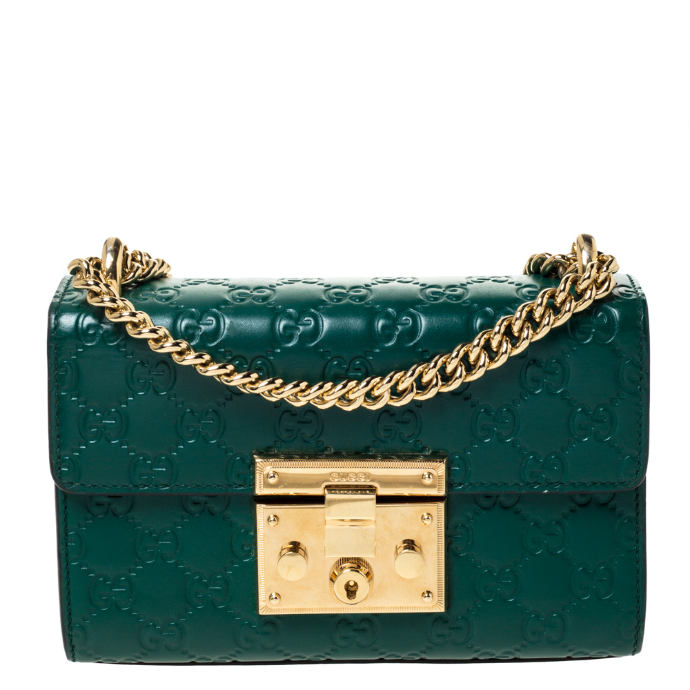 gucci green padlock bag