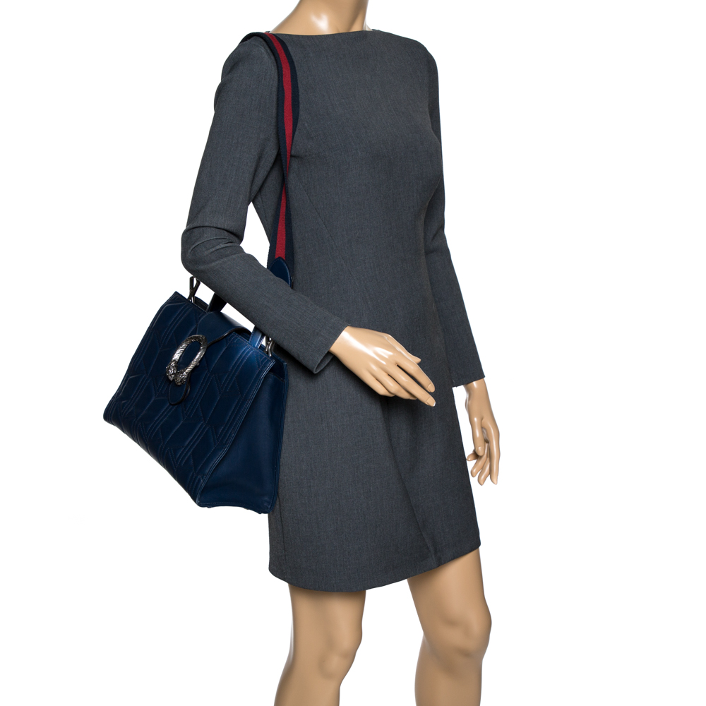 

Gucci Navy Blue Matelassé Leather For Ounass Dionysus Tote