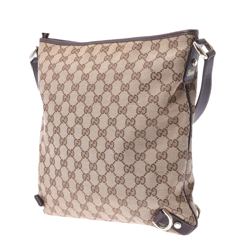 

Gucci Brown/Beige GG Canvas D-Ring Abbey Messenger Bag