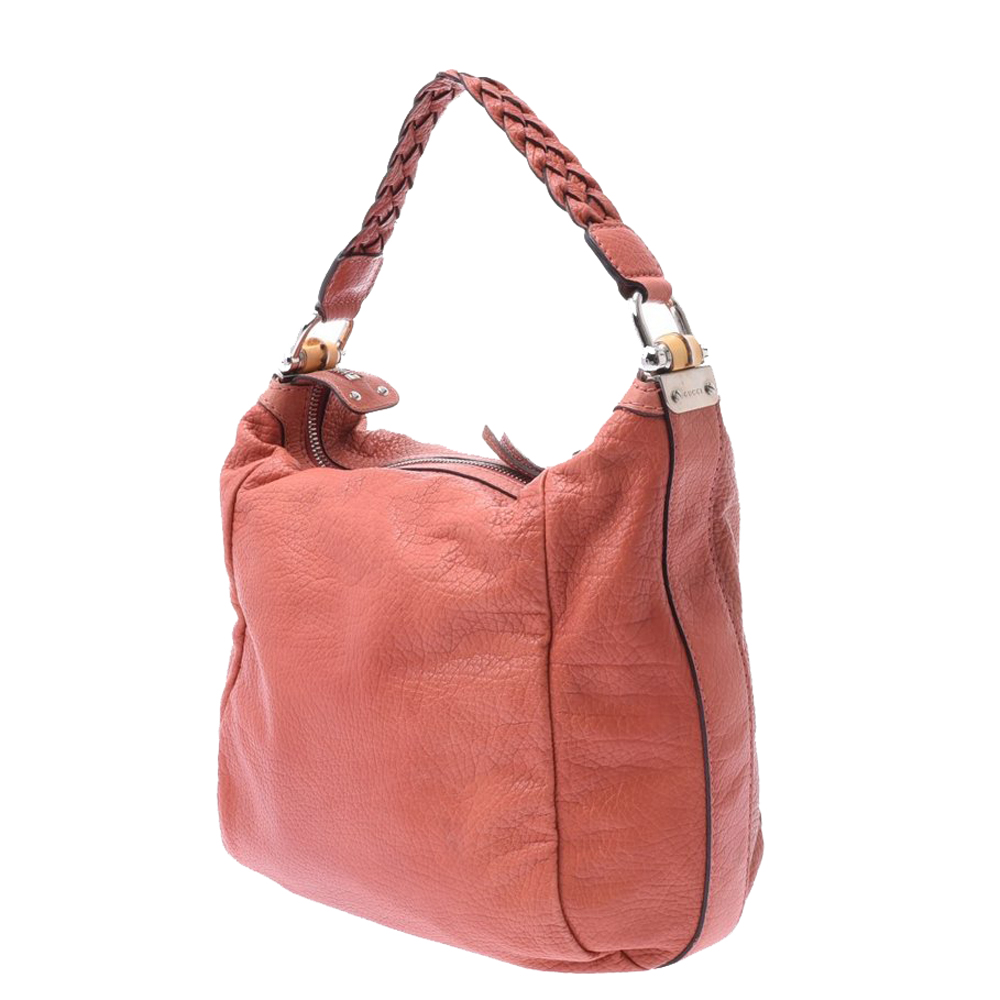 

Gucci Orange Leather Bamboo Bar One Shoulder Bag